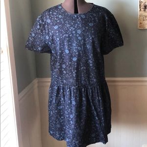 90s floral drop waist dress